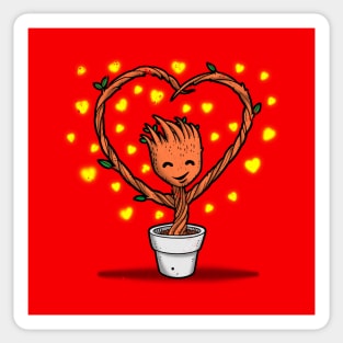 Superhero Of Love Cute Funny Alien Valentine Gift Sticker